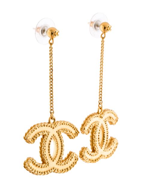 chanel cc drop earrings replica|chanel earrings therealreal.